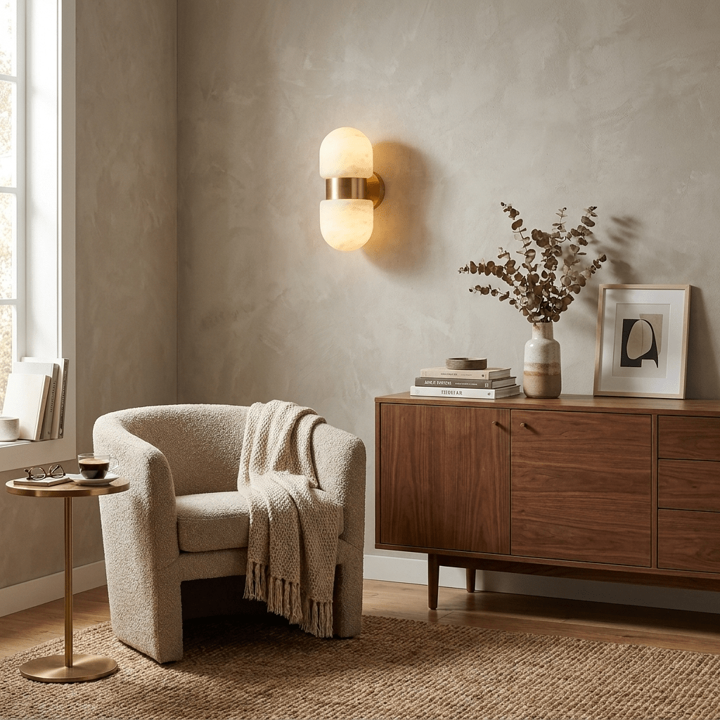Cocoon Alabaster Wall Sconce detail