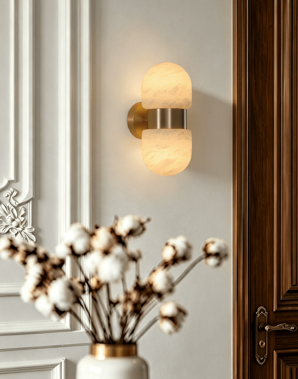 Cocoon Alabaster Wall Sconce detail