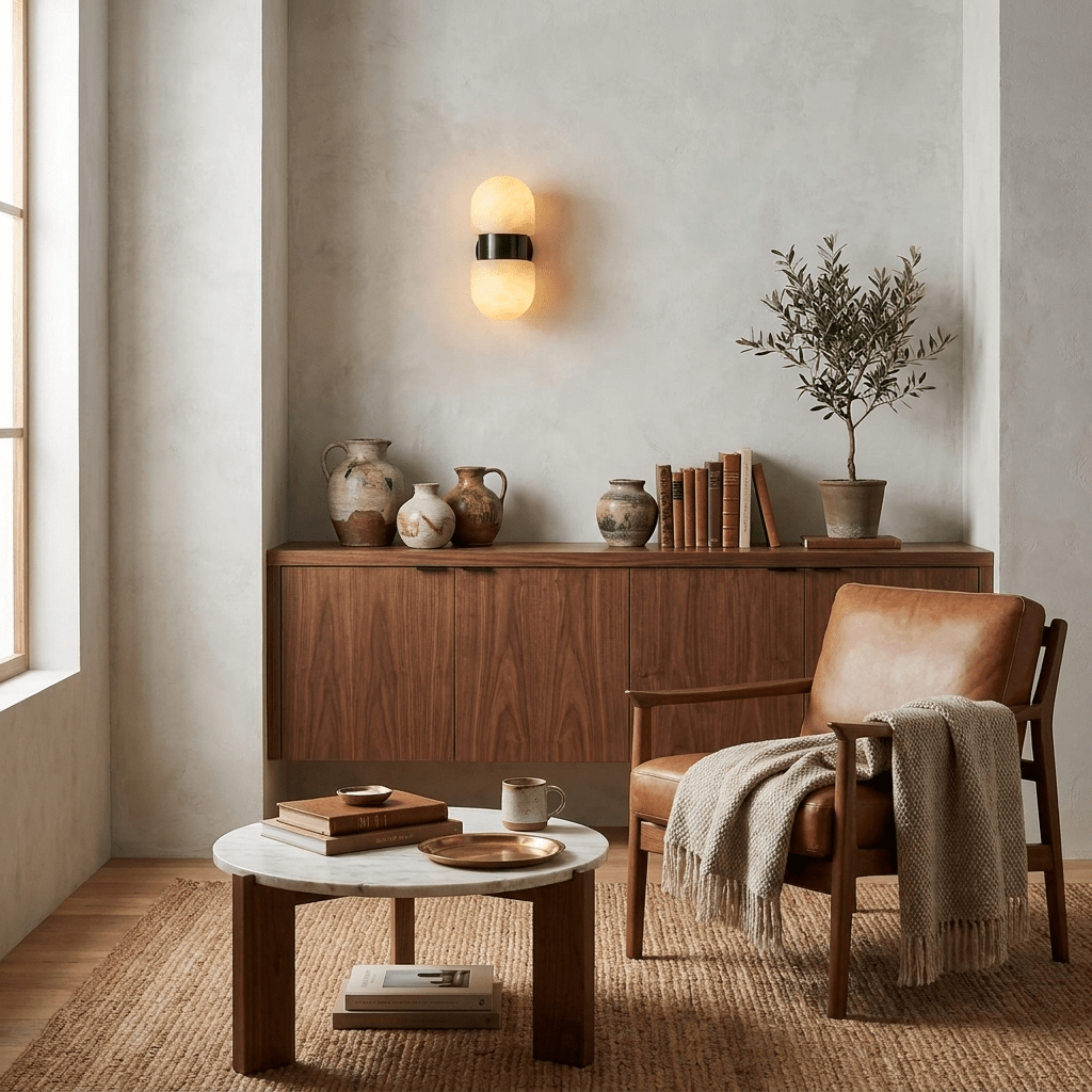 Cocoon Alabaster Wall Sconce detail
