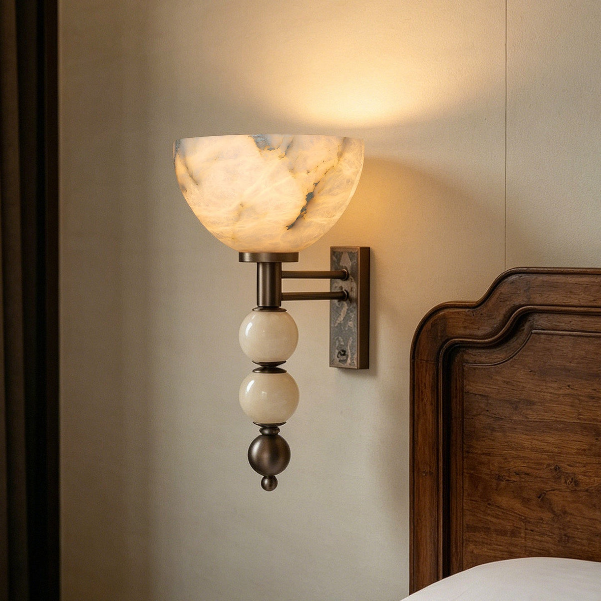 Halden Alabaster Bowl Wall Sconce detail
