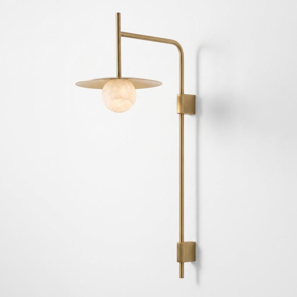 Nivara Long Arm Alabaster Wall Sconce detail