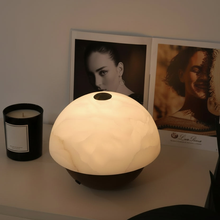 Nestled Alabaster Mini Table Lamp — photo 2