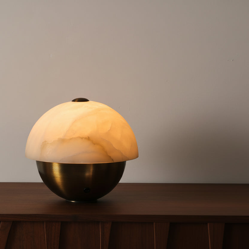 Nestled Alabaster Mini Table Lamp — photo 5